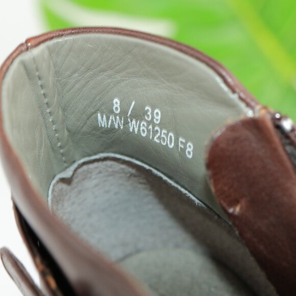 Born Womens Biddy Boot Size 8 Brown Leather Block Heel Bootie Elegant Buckle - Picture 10 of 12